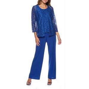 NEW MARINA embellished scoop neck sleeveless top with elastic waist ity pant & 3